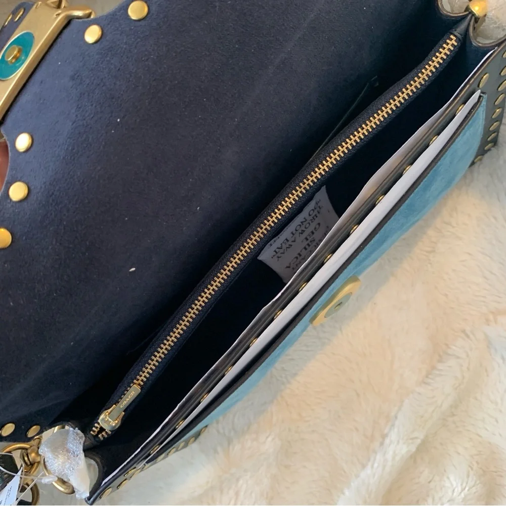 💙💛New - Coach - Tabby 26 In Blue Colorblock With Rivets💙💛 - Picture 11 of 11